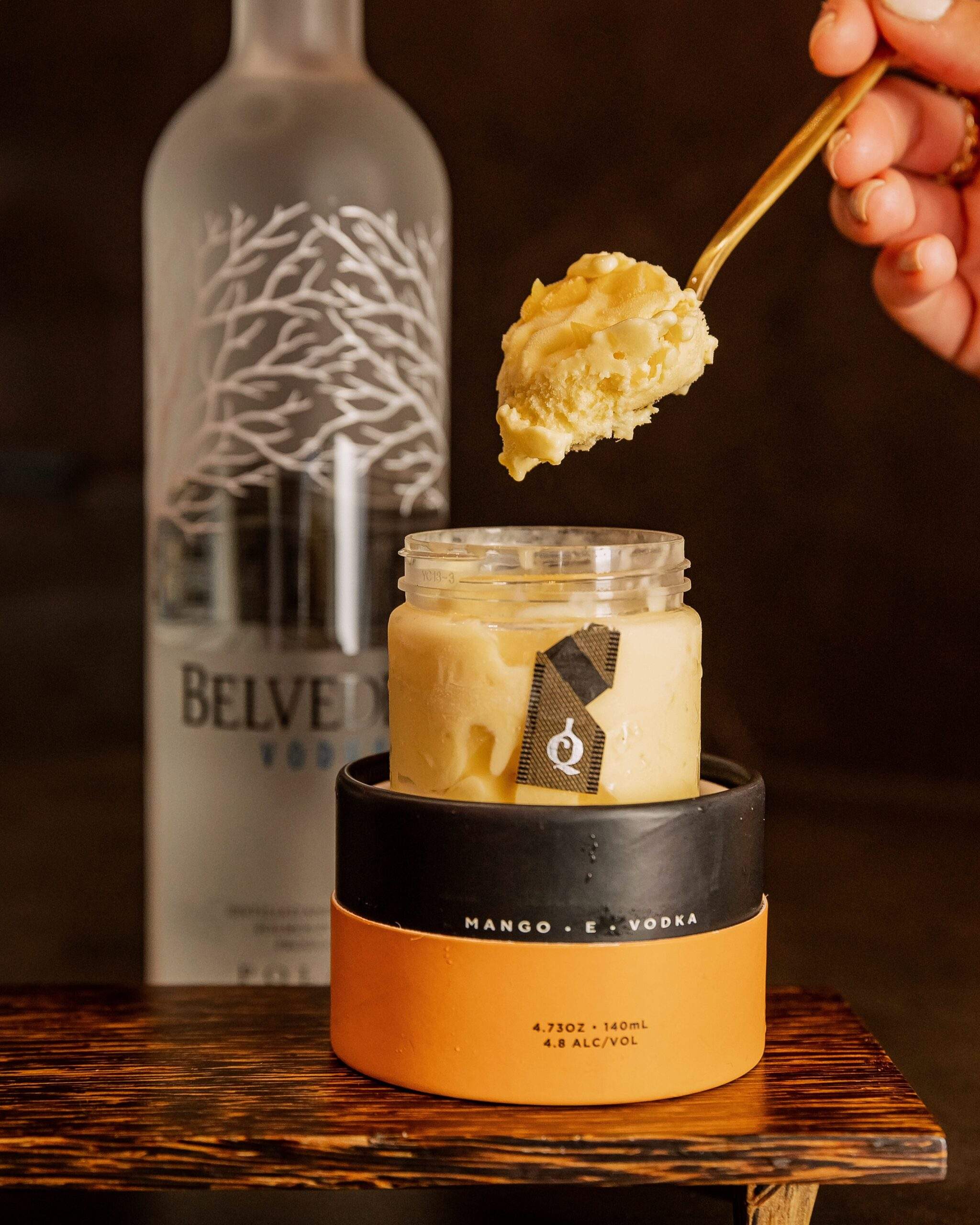 Mango and Vodka premium gelato Mango and Vodka premium gelato