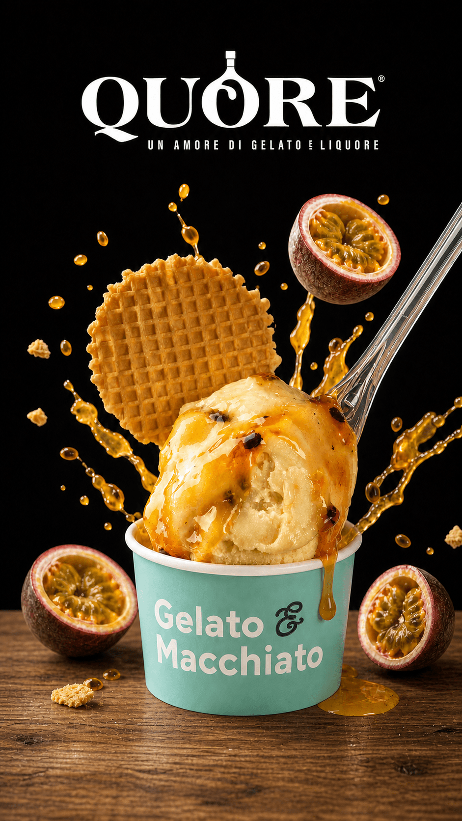 Passion fruit gelato artisan